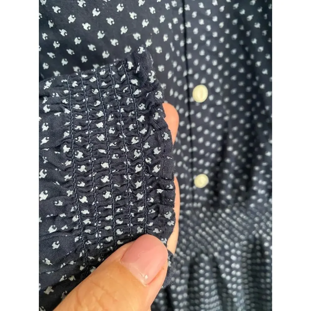 Polo by Ralph Lauren Navy with White Polka Dot Long-Sleeve Kids Dress